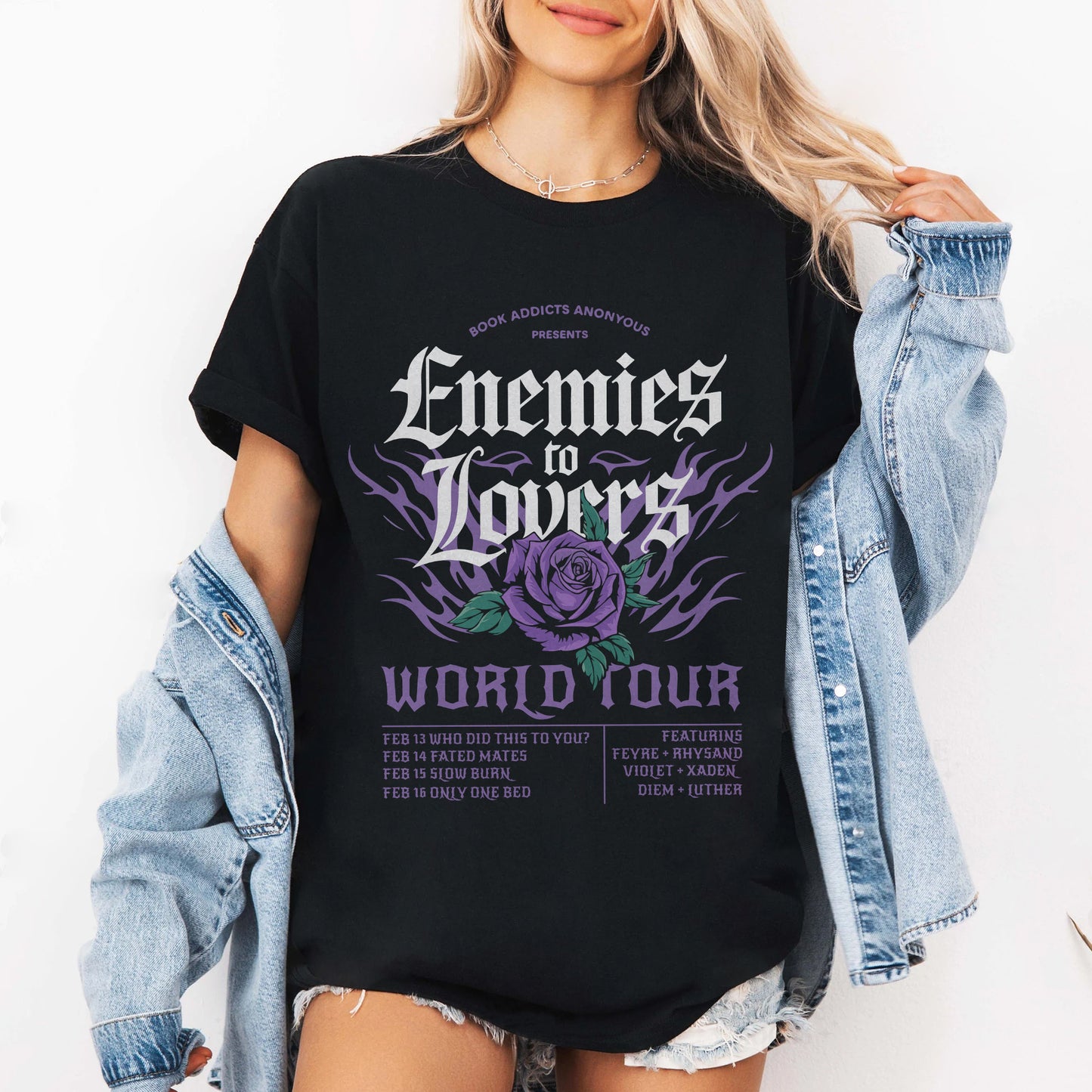 Enemies to Lovers Tour T-Shirt | Bookish Romance Oversized Tee
