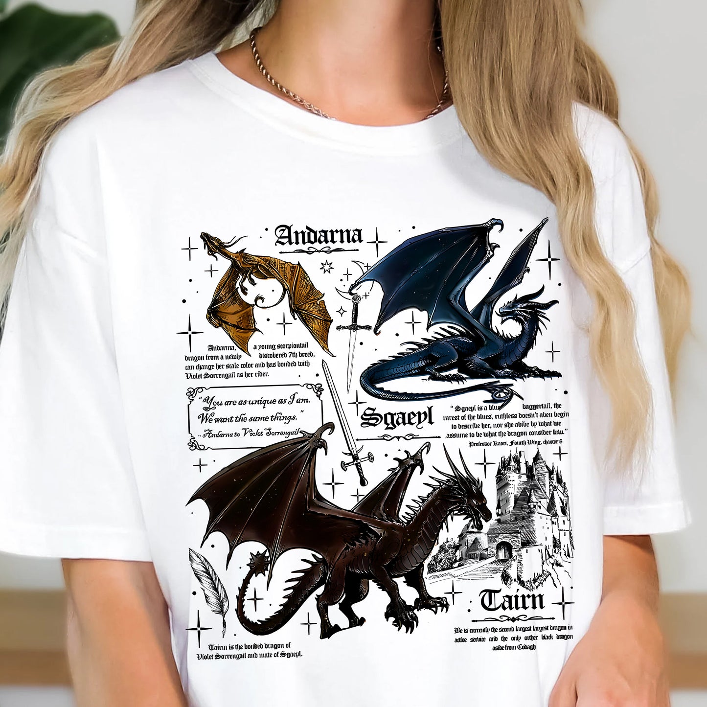 Empyrean Dragons T-Shirt | Fourth Wing Fantasy Tee