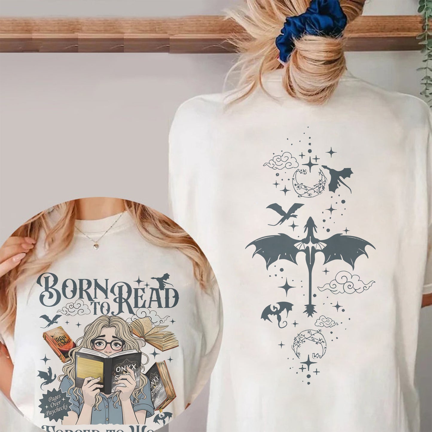 Onyx Storm Comfort Colors Graphic Tee – Born to Read Edition