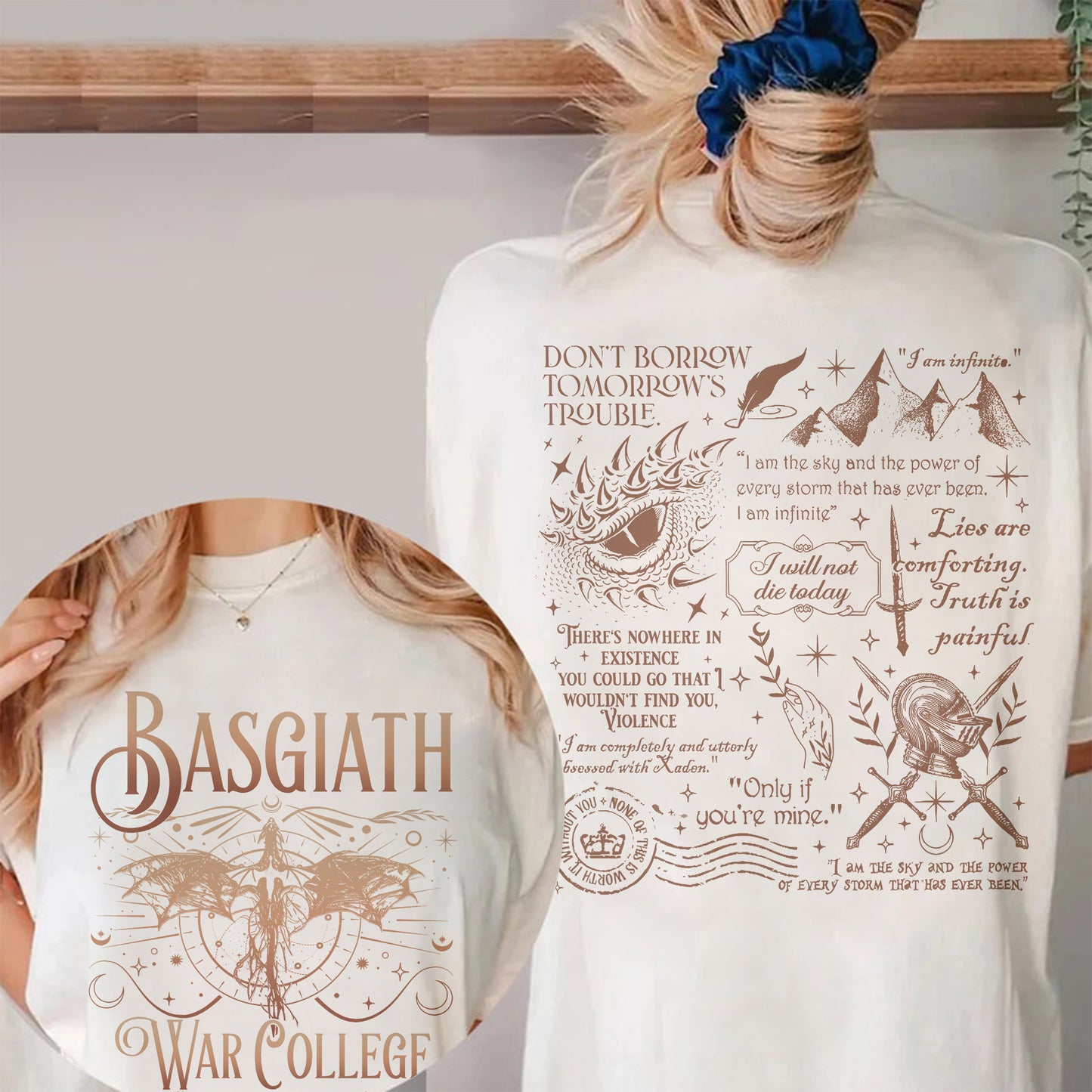 Basgiath War College Comfort Colors Tee – Xaden Quote Edition