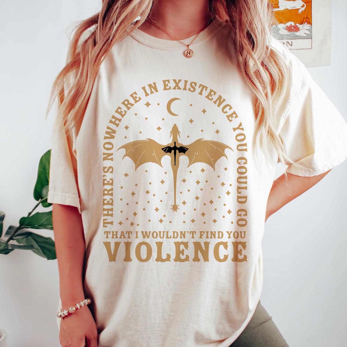 Fourth Wing Inspired T-Shirt – Violence Dragon Sword Graphic Tee