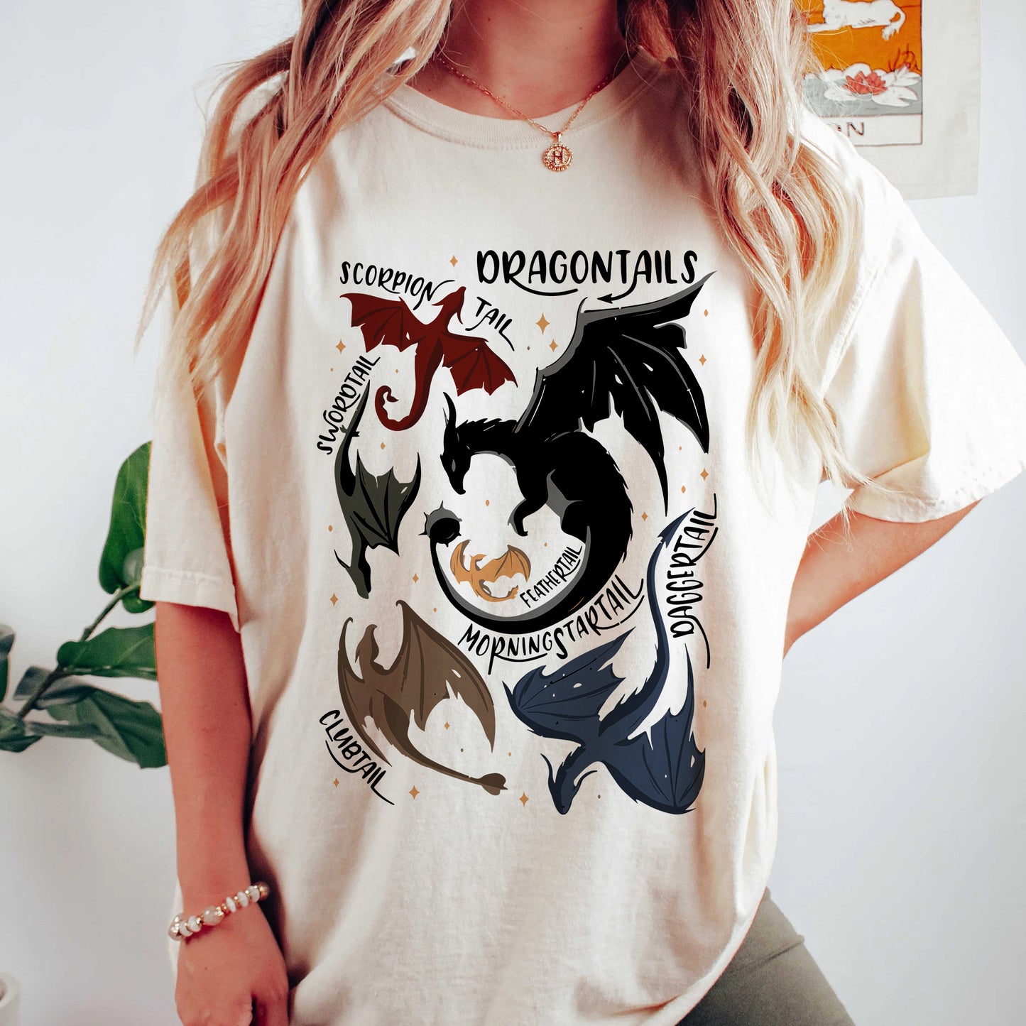 Dragontails T-Shirt | Fourth Wing Fantasy Dragon Tee