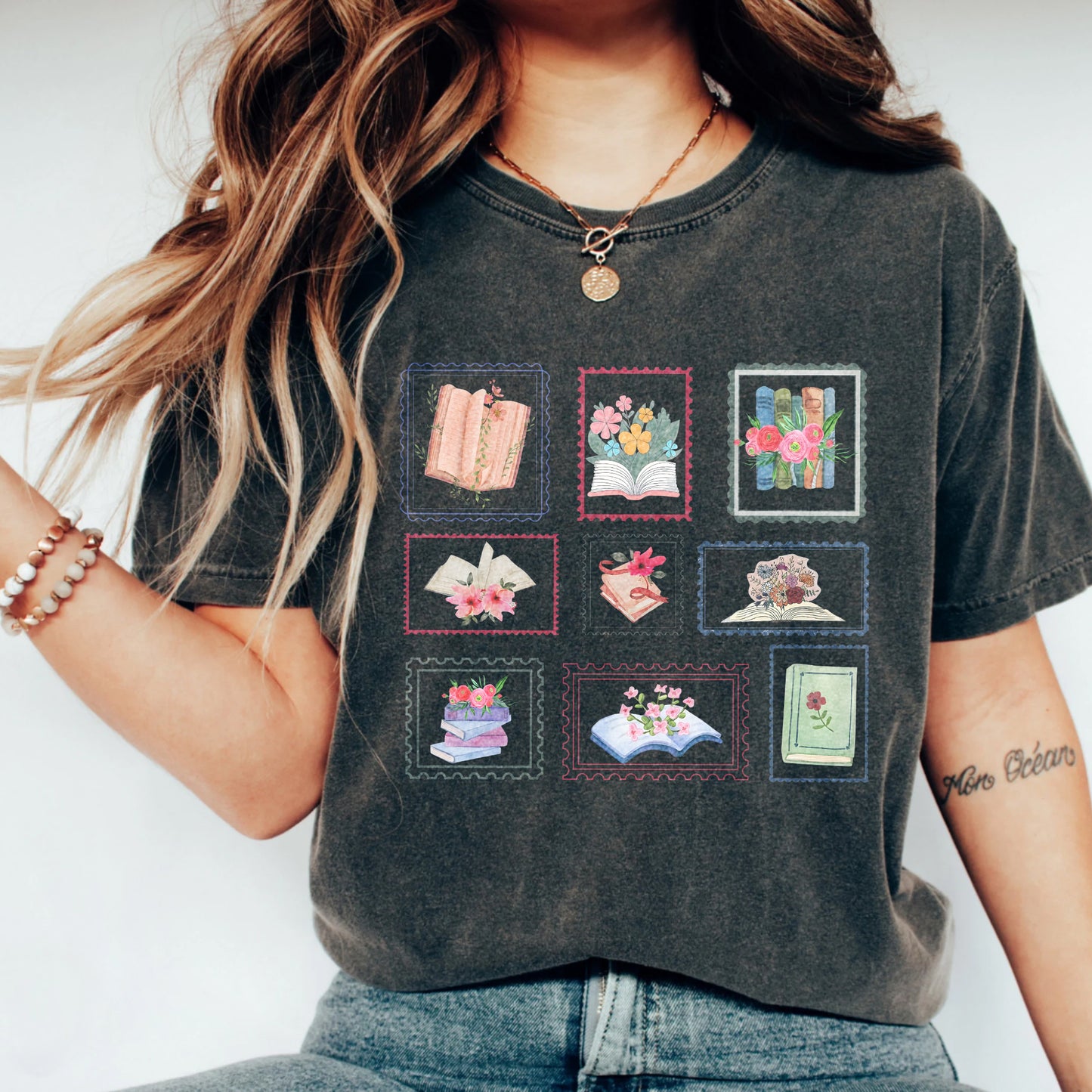 Floral Book Lover Comfort Colors Graphic Tee