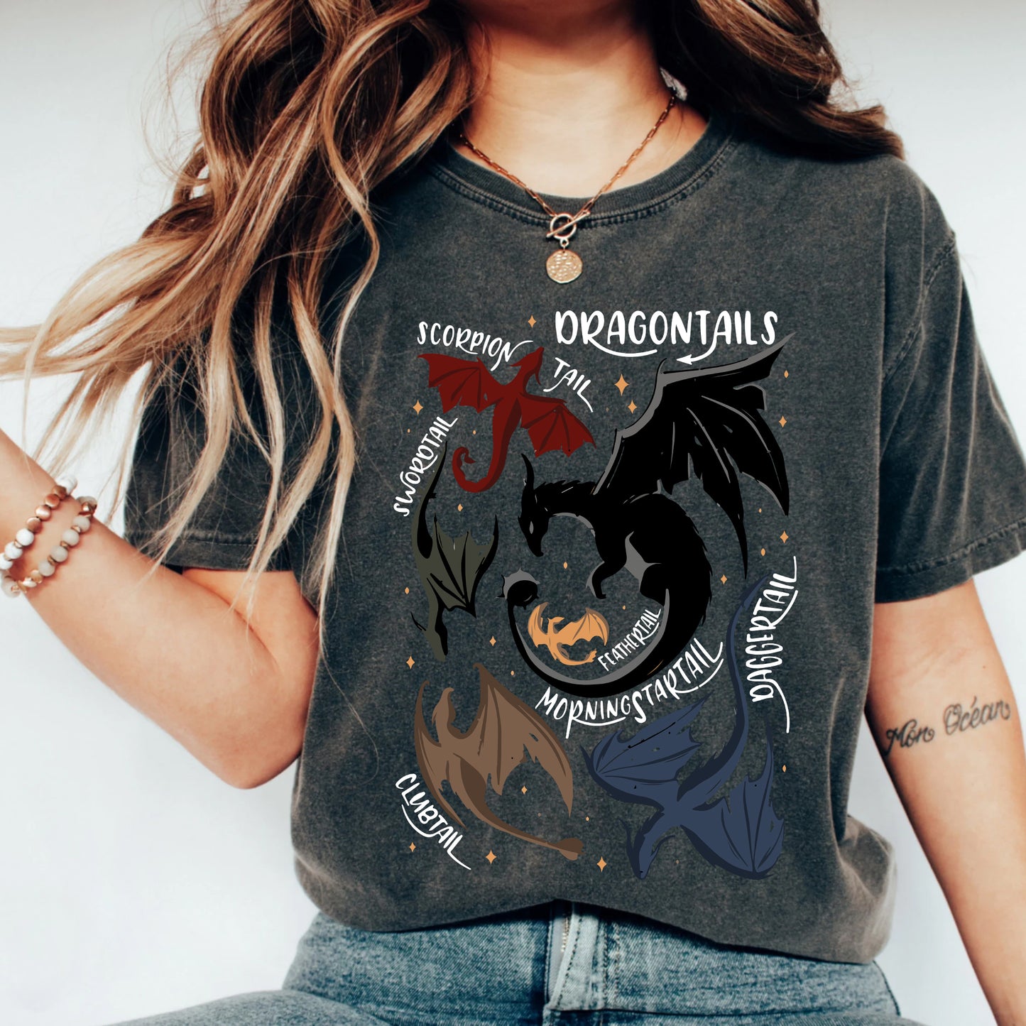 Dragontails T-Shirt | Fourth Wing Fantasy Dragon Tee