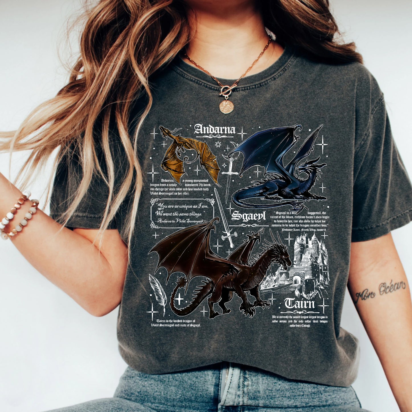 Empyrean Dragons T-Shirt | Fourth Wing Fantasy Tee