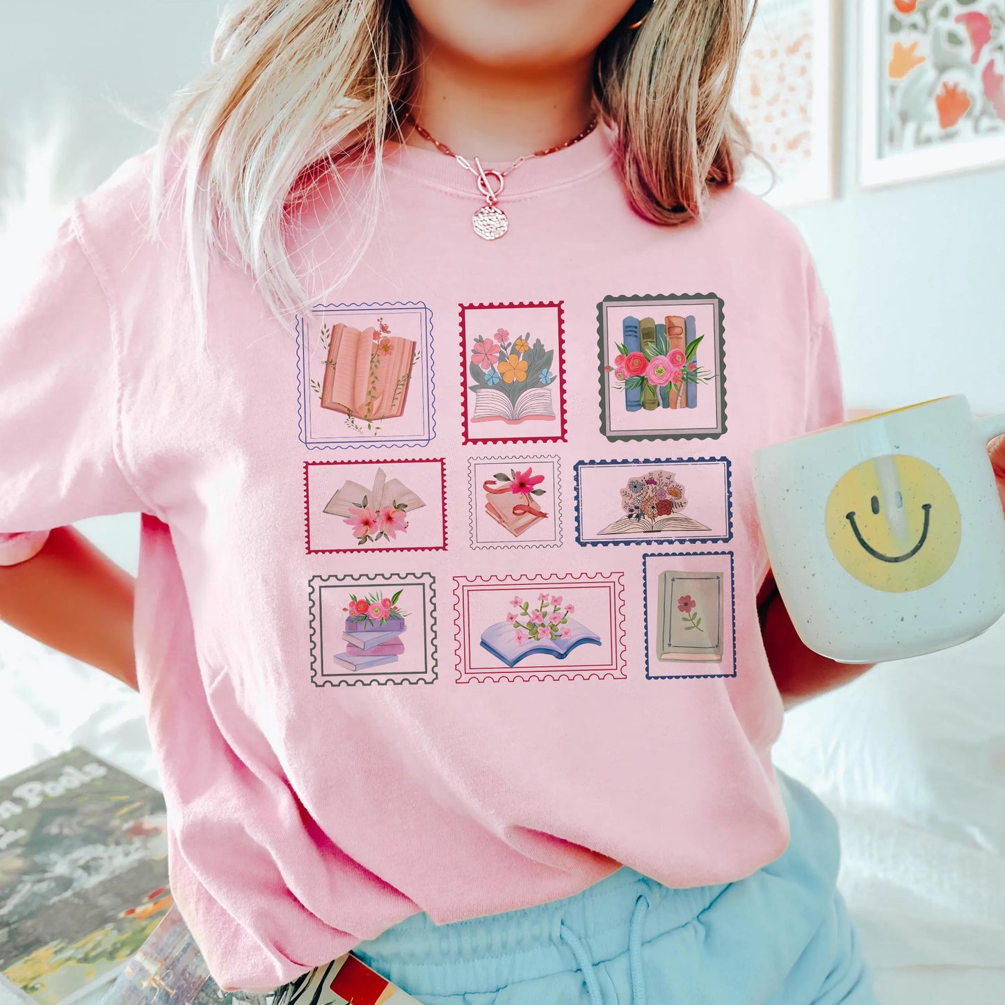 Floral Book Lover Comfort Colors Graphic Tee