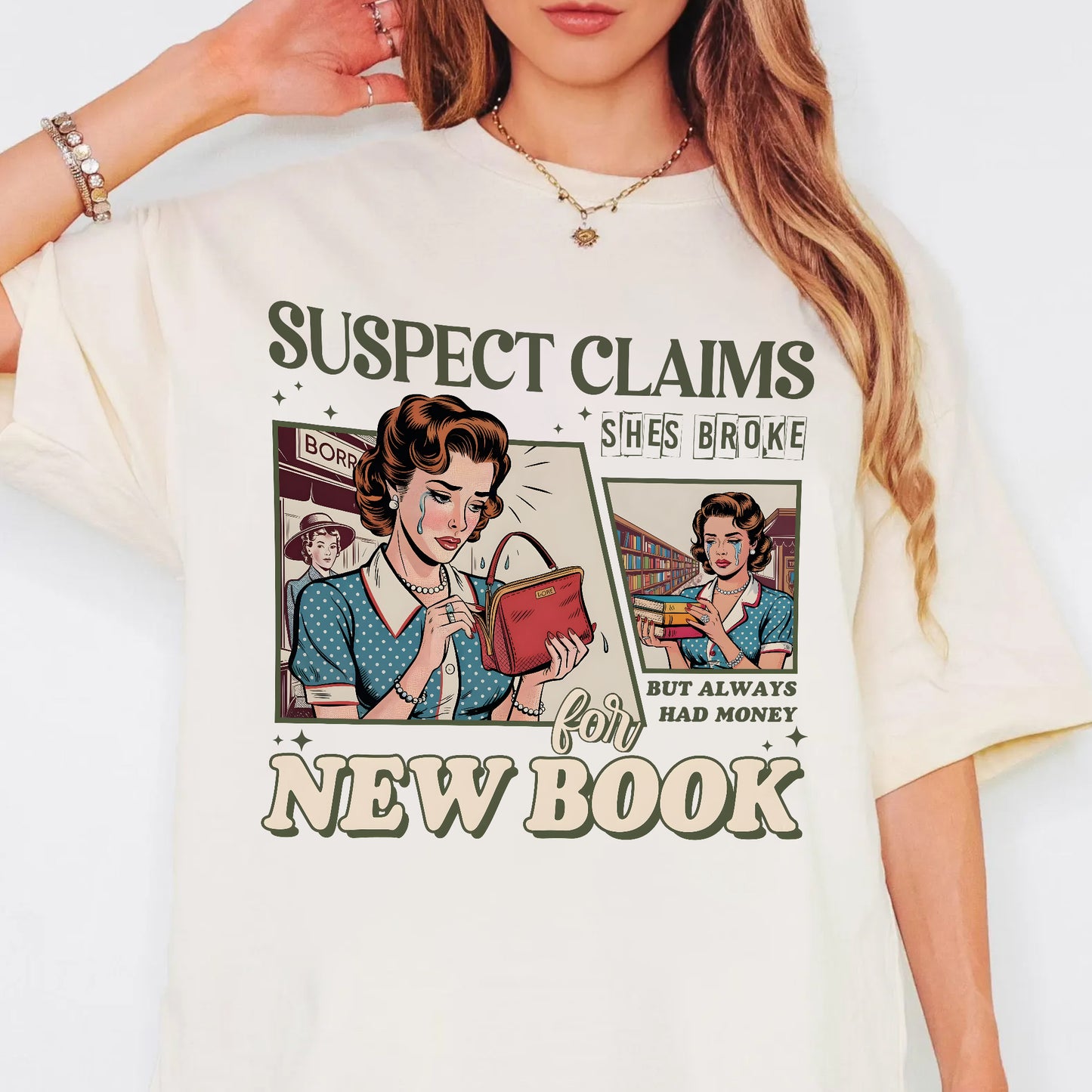 Money for New Books Comfort Colors Graphic Tee – Retro Reader Style