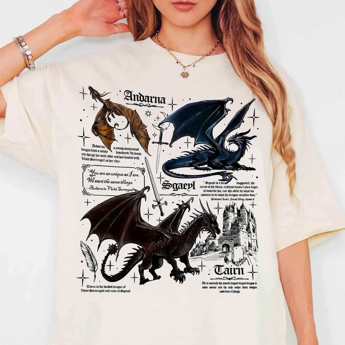 Empyrean Dragons T-Shirt | Fourth Wing Fantasy Tee
