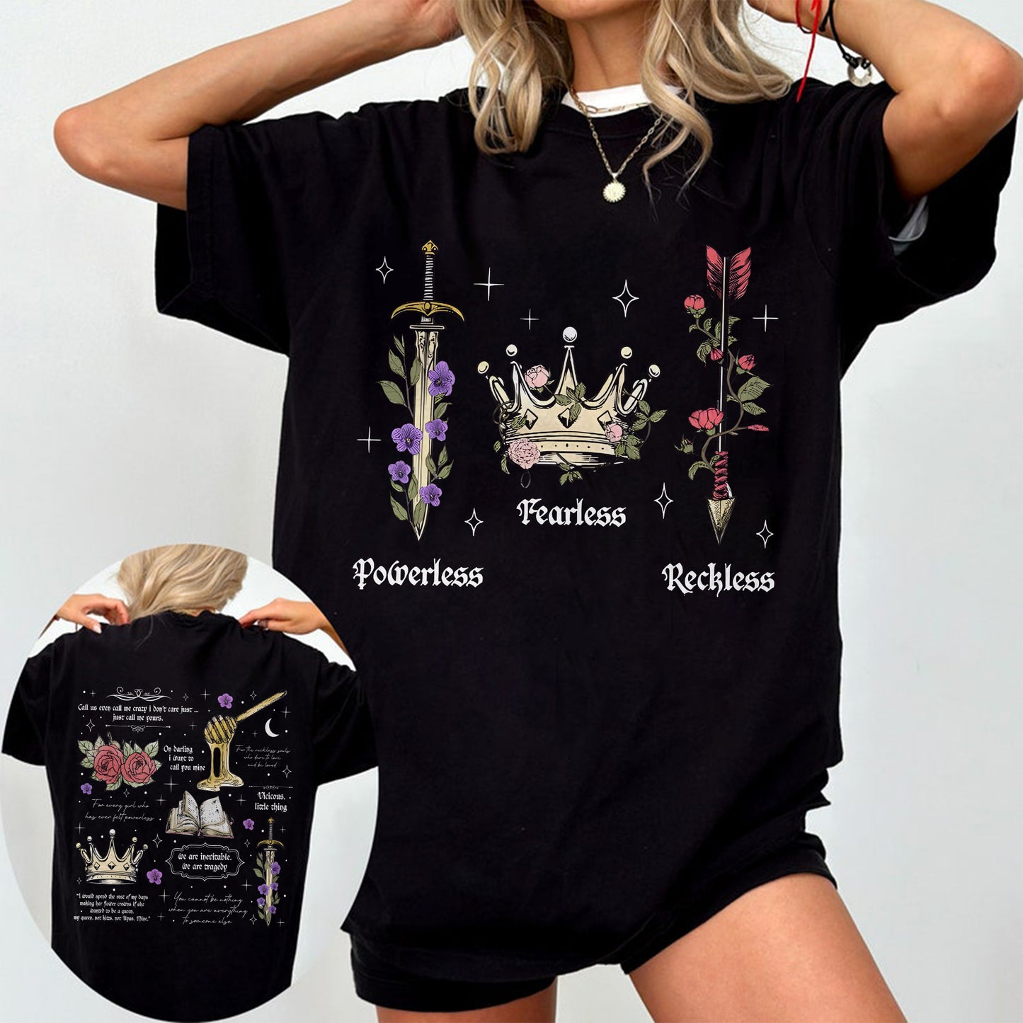 Fearless Trope Comfort Colors Tee – Powerless. Fearless. Reckless.