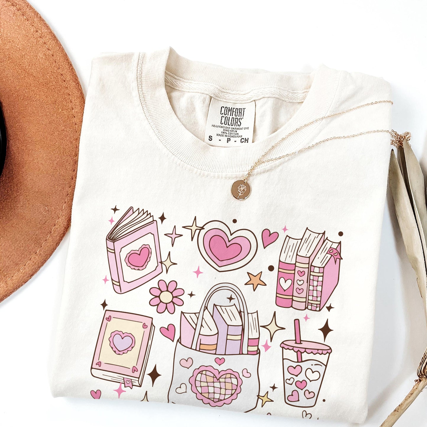 Heart Book Lover Comfort Colors T-Shirt