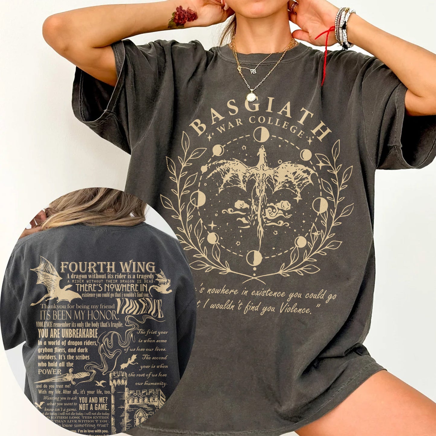 Basgiath War College T-Shirt | Fourth Wing Fantasy Tee