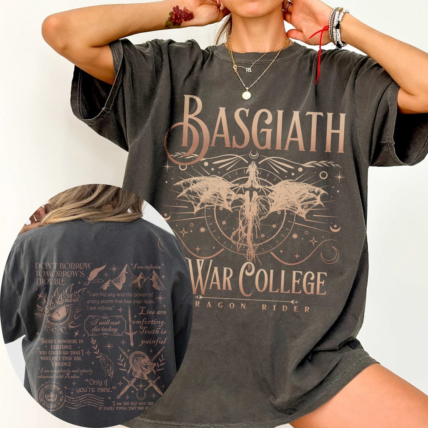 Basgiath War College Comfort Colors Tee – Xaden Quote Edition