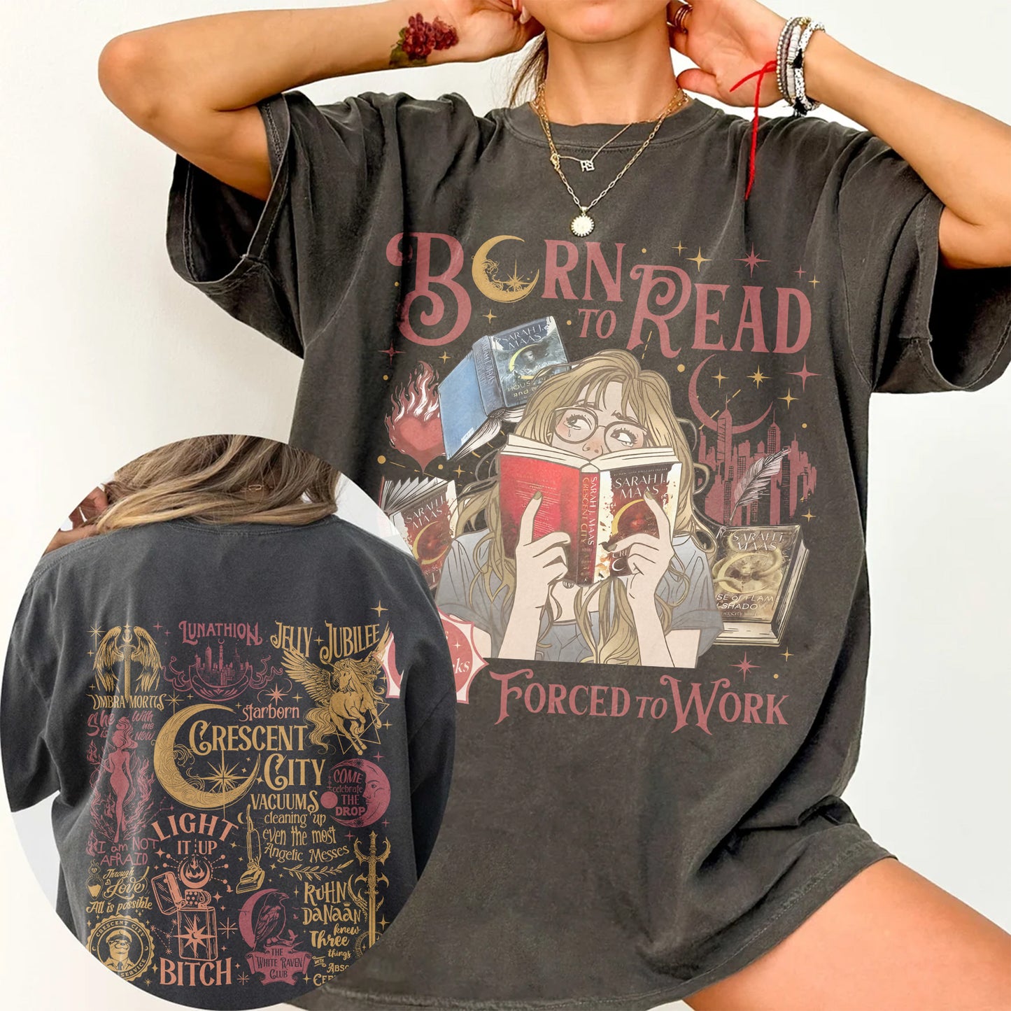 Crescent City Comfort Colors Tee – Born to Read, Pages Over Paychecks
