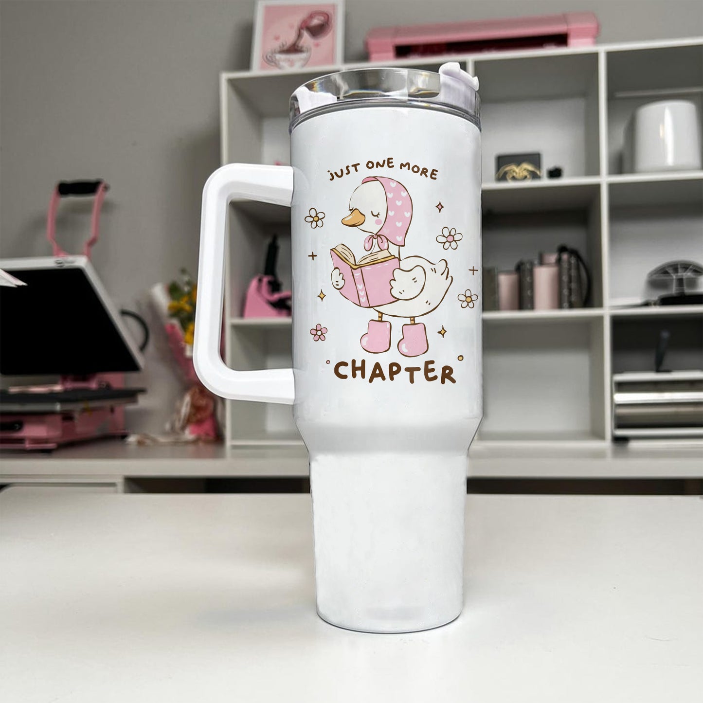 Just One More Chapter Duck Tumbler