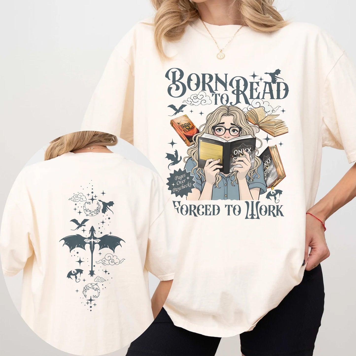 Onyx Storm Comfort Colors Graphic Tee – Born to Read Edition