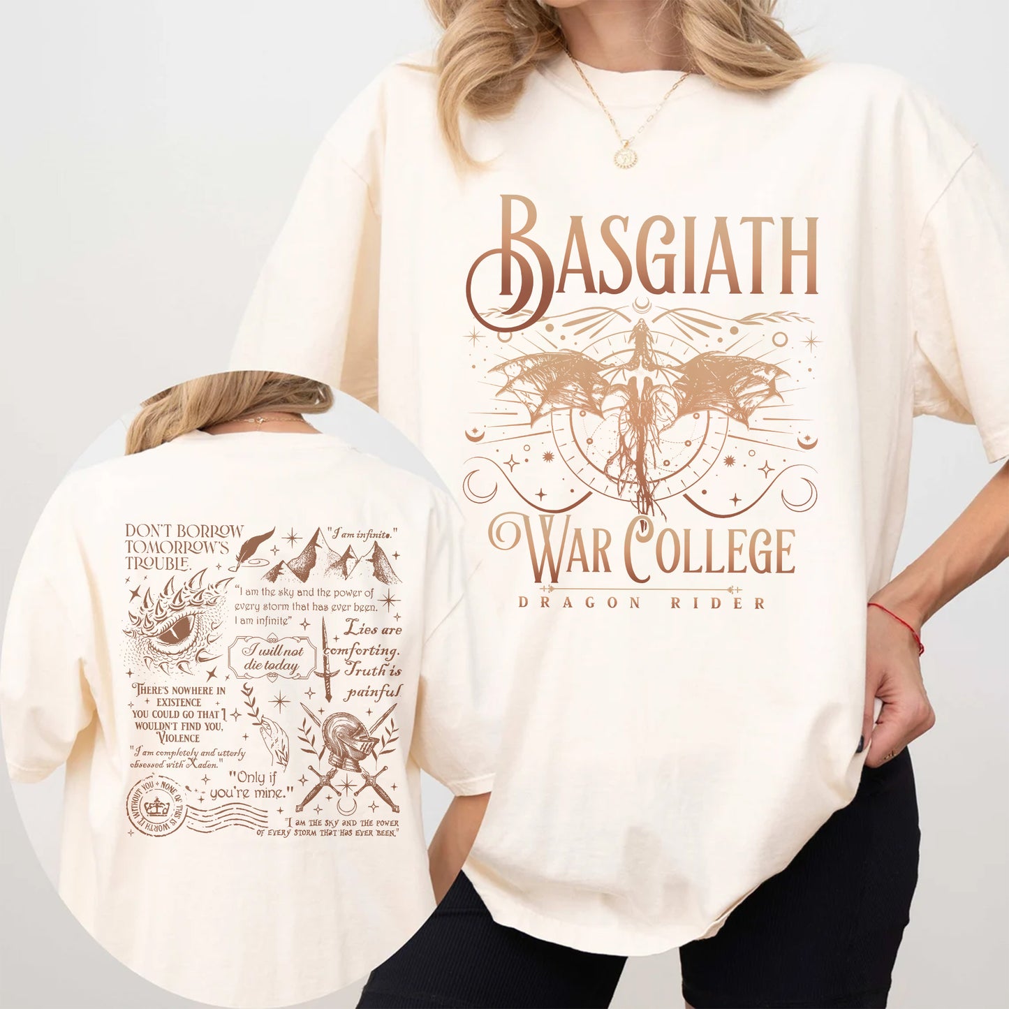 Basgiath War College Comfort Colors Tee – Xaden Quote Edition