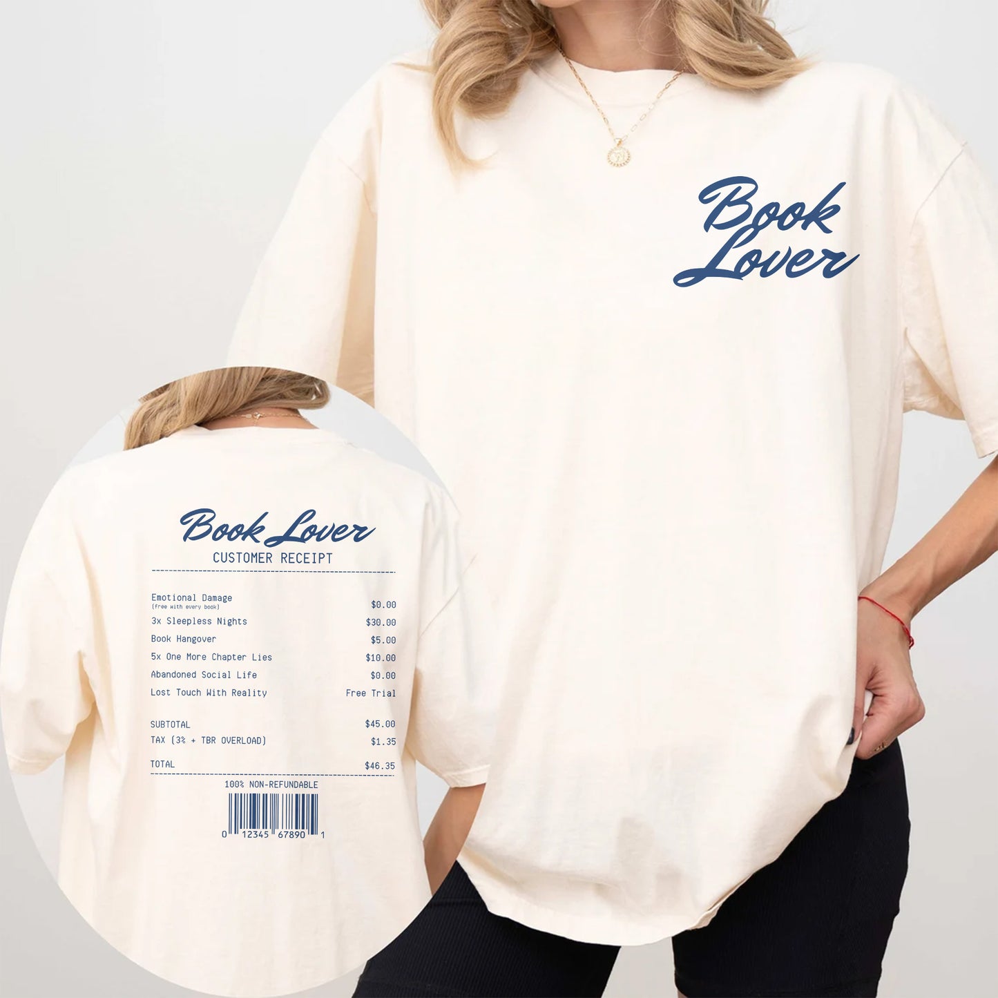 Book Lover Receipt Comfort Colors Graphic Tee