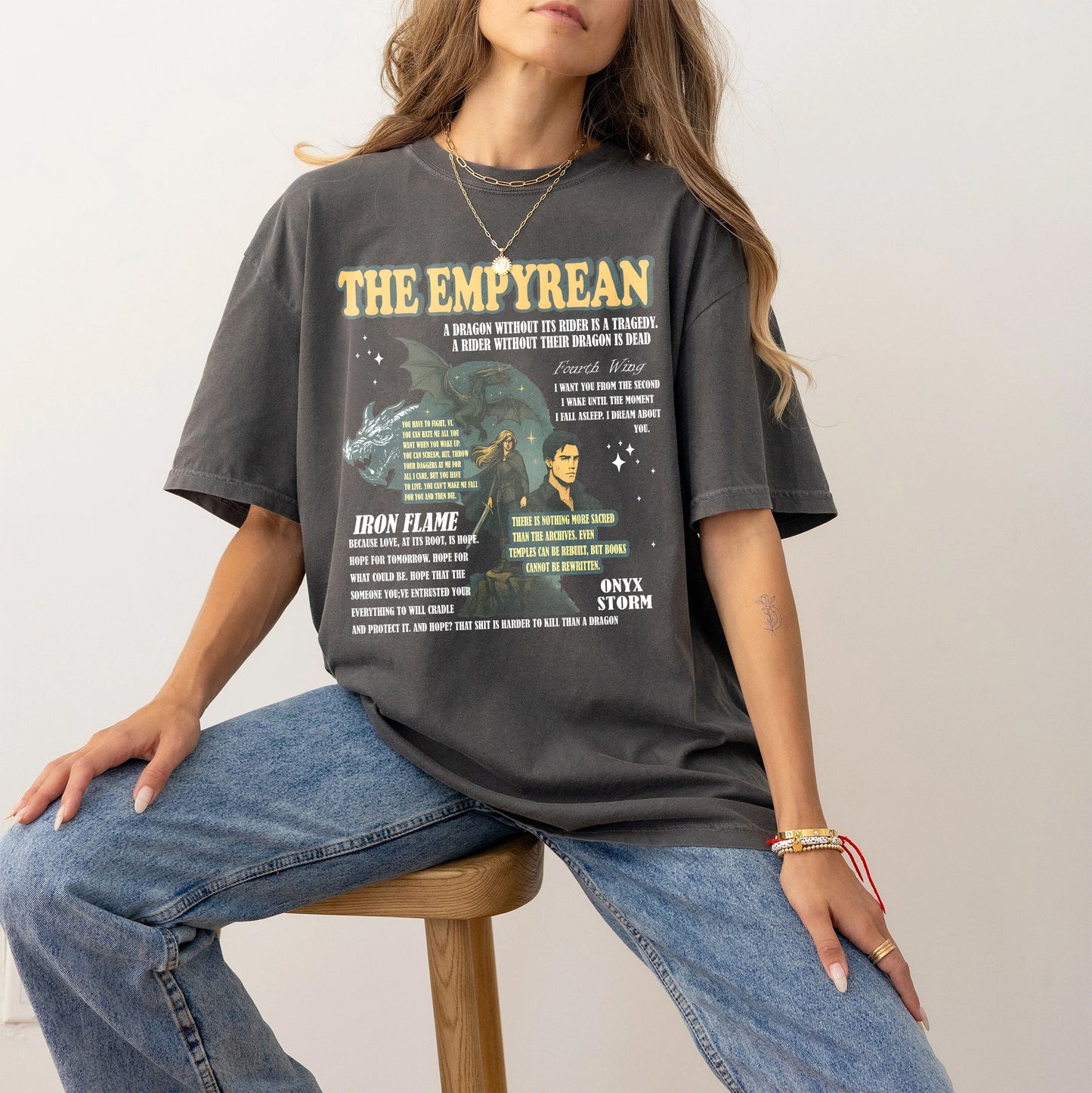 The Empyrean Comfort Colors T-Shirt – Fourth Wing & Iron Flame Quotes