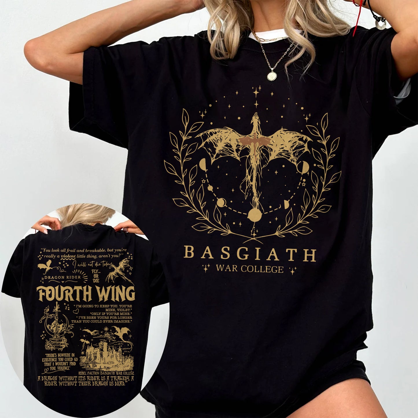 Basgiath War College T-Shirt | Fourth Wing Fantasy Tee