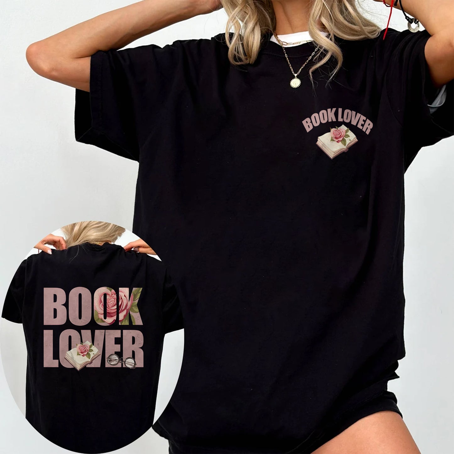 Book Lover Floral Comfort Colors Graphic Tee