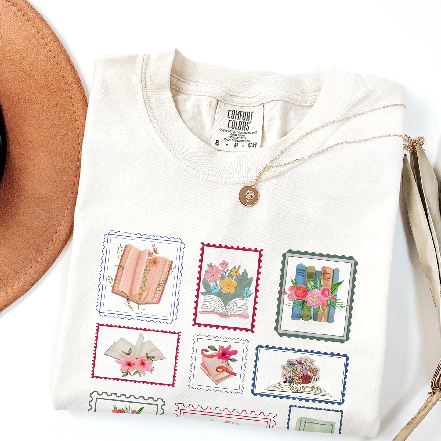Floral Book Lover Comfort Colors Graphic Tee