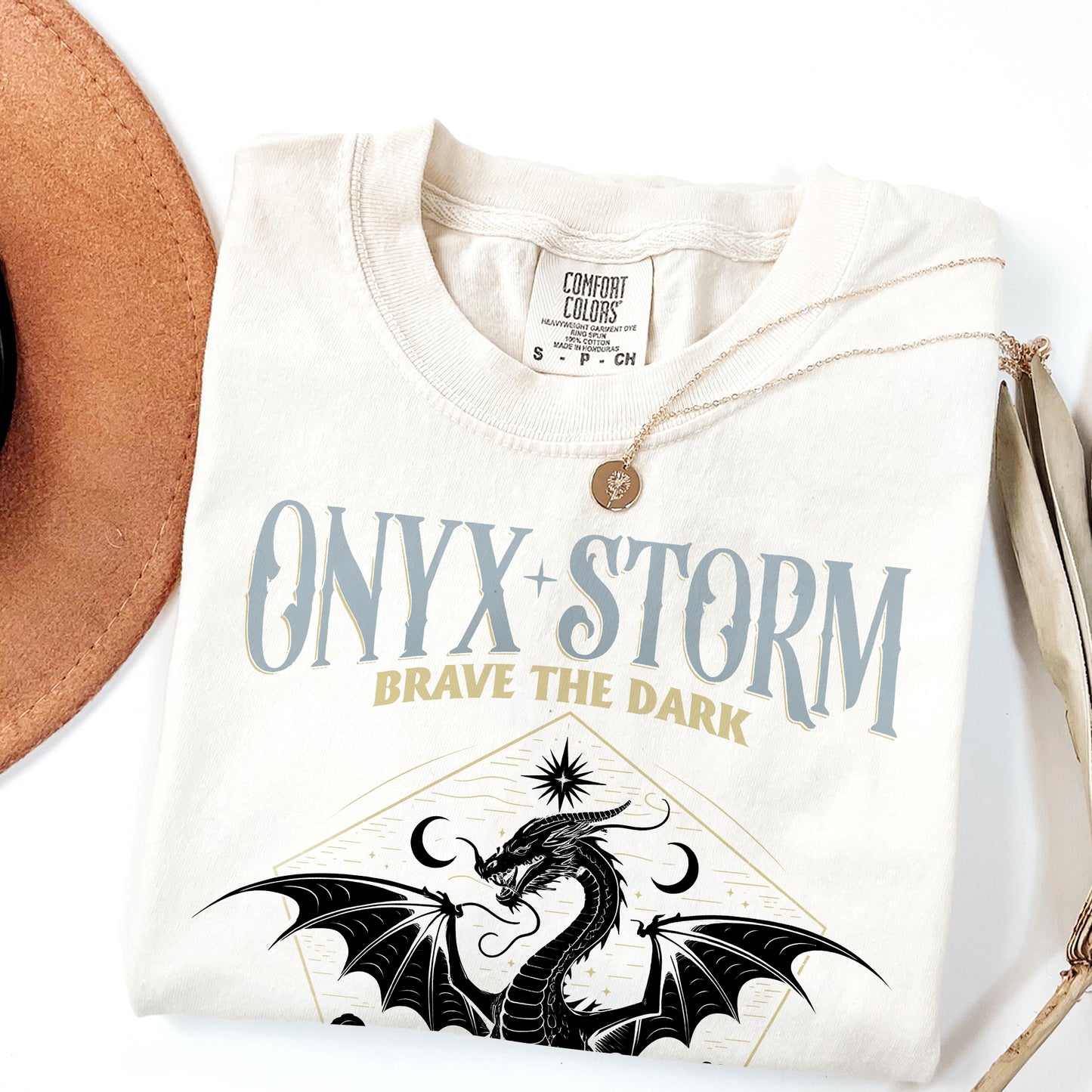 Fantasy Onyx Storm Dragon Graphic T-Shirt