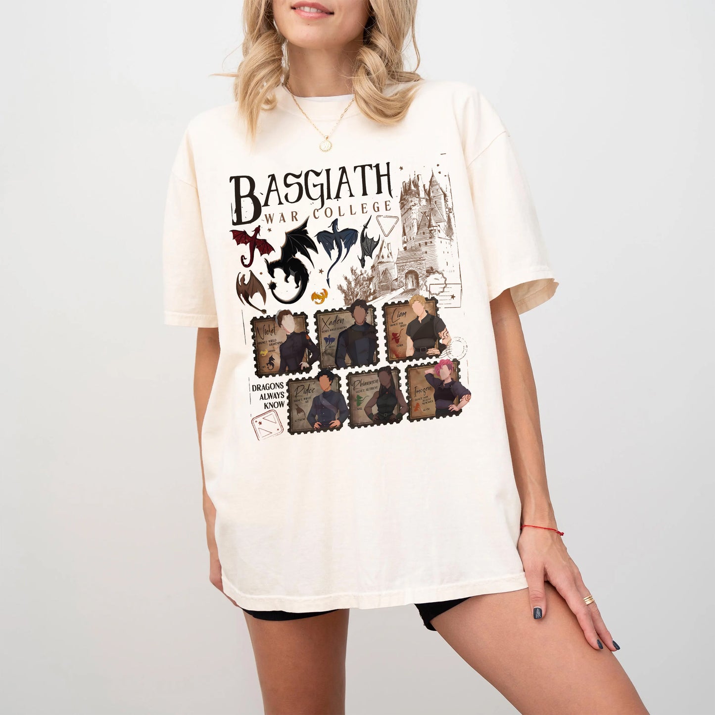 Basgiath War College Comfort Colors T-Shirt โ Fourth Wing Fan Tee