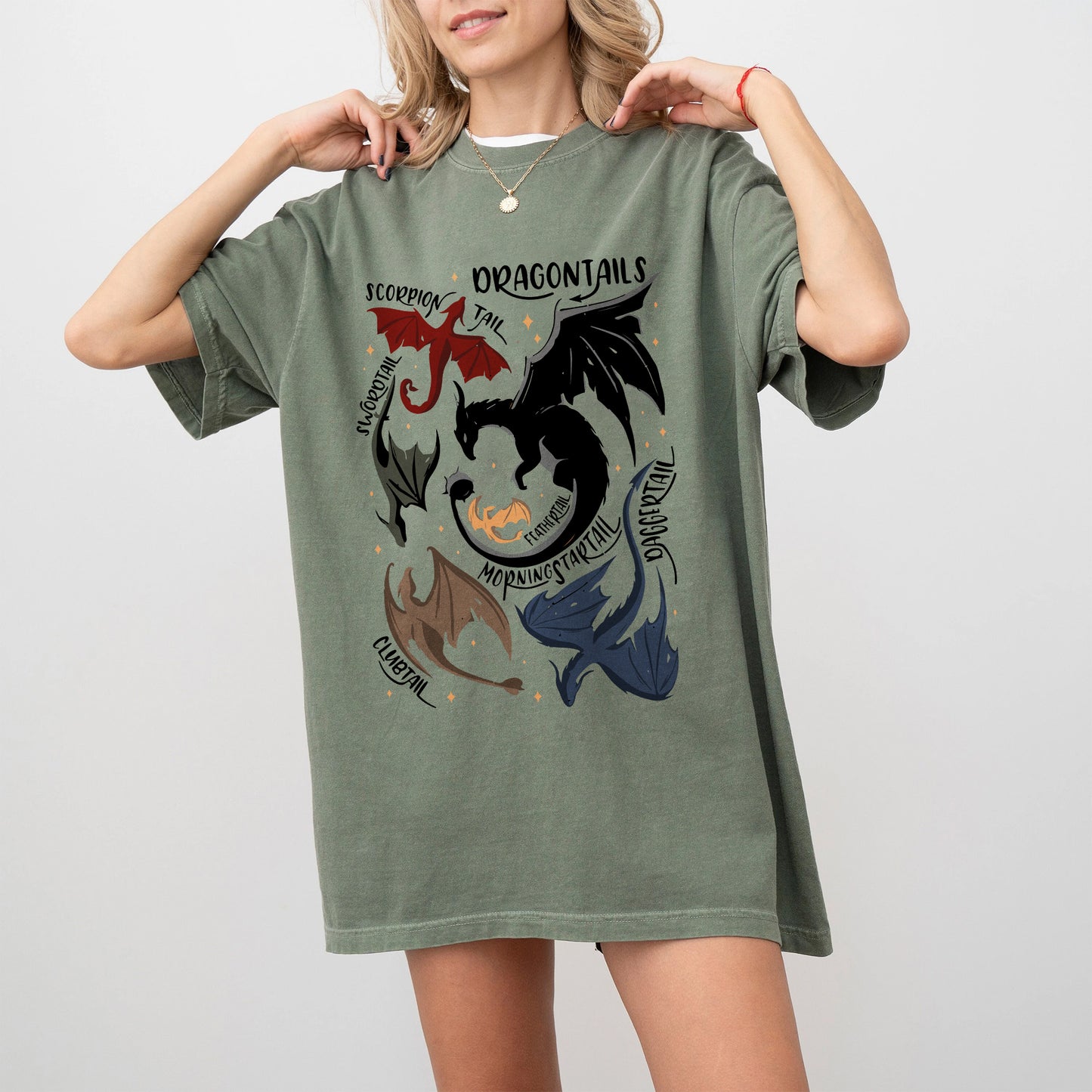 Dragontails T-Shirt | Fourth Wing Fantasy Dragon Tee