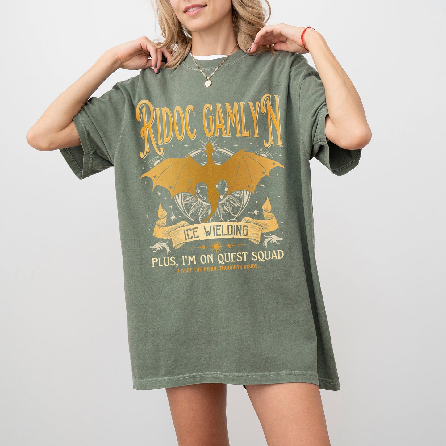 Quest Squad Comfort Colors Graphic Tee – Ice Wielding Dragon