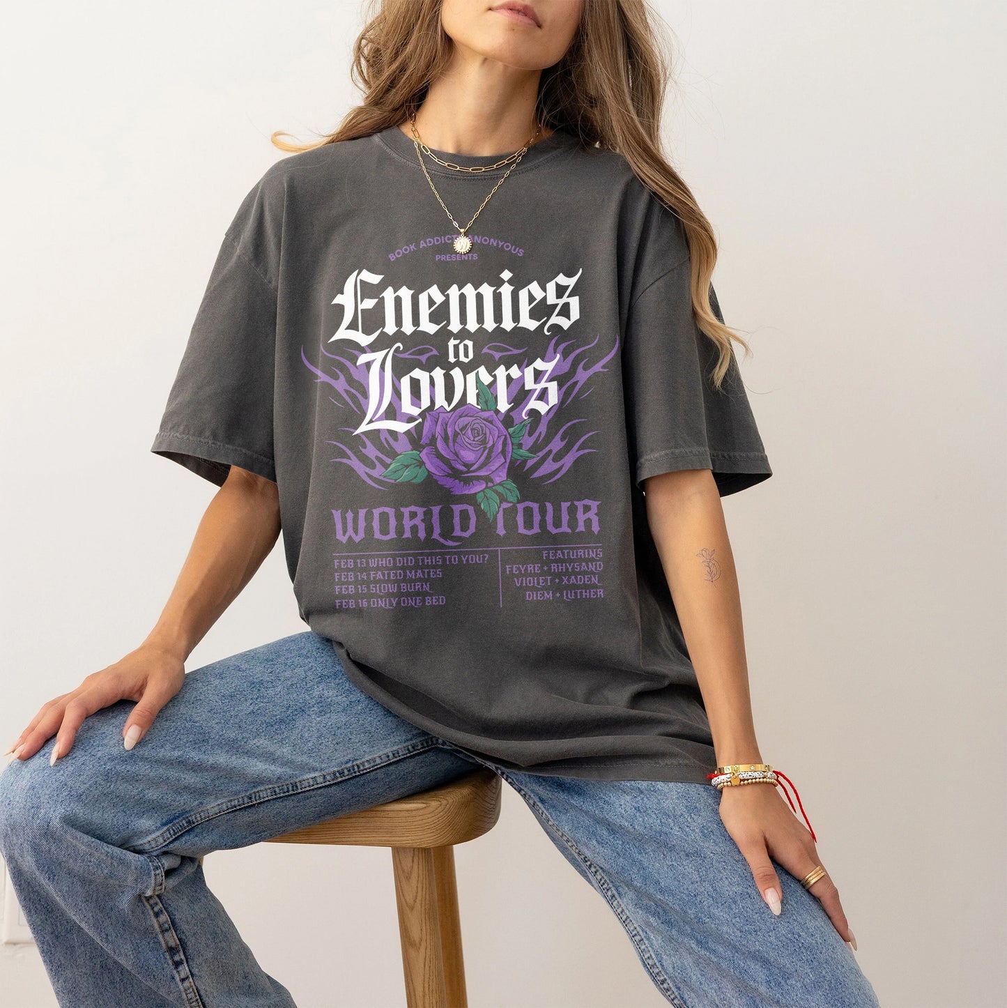 Enemies to Lovers Tour T-Shirt | Bookish Romance Oversized Tee