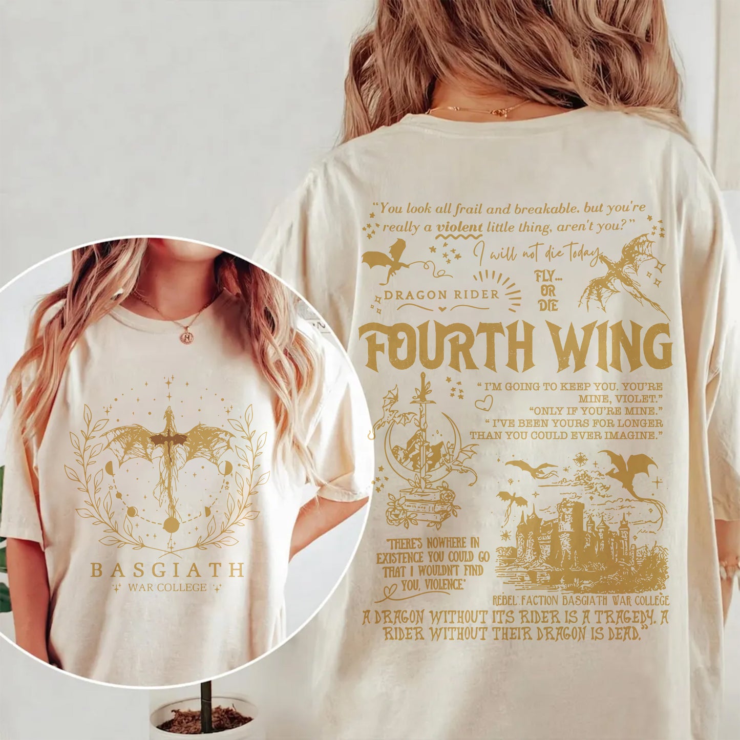 Basgiath War College T-Shirt | Fourth Wing Fantasy Tee