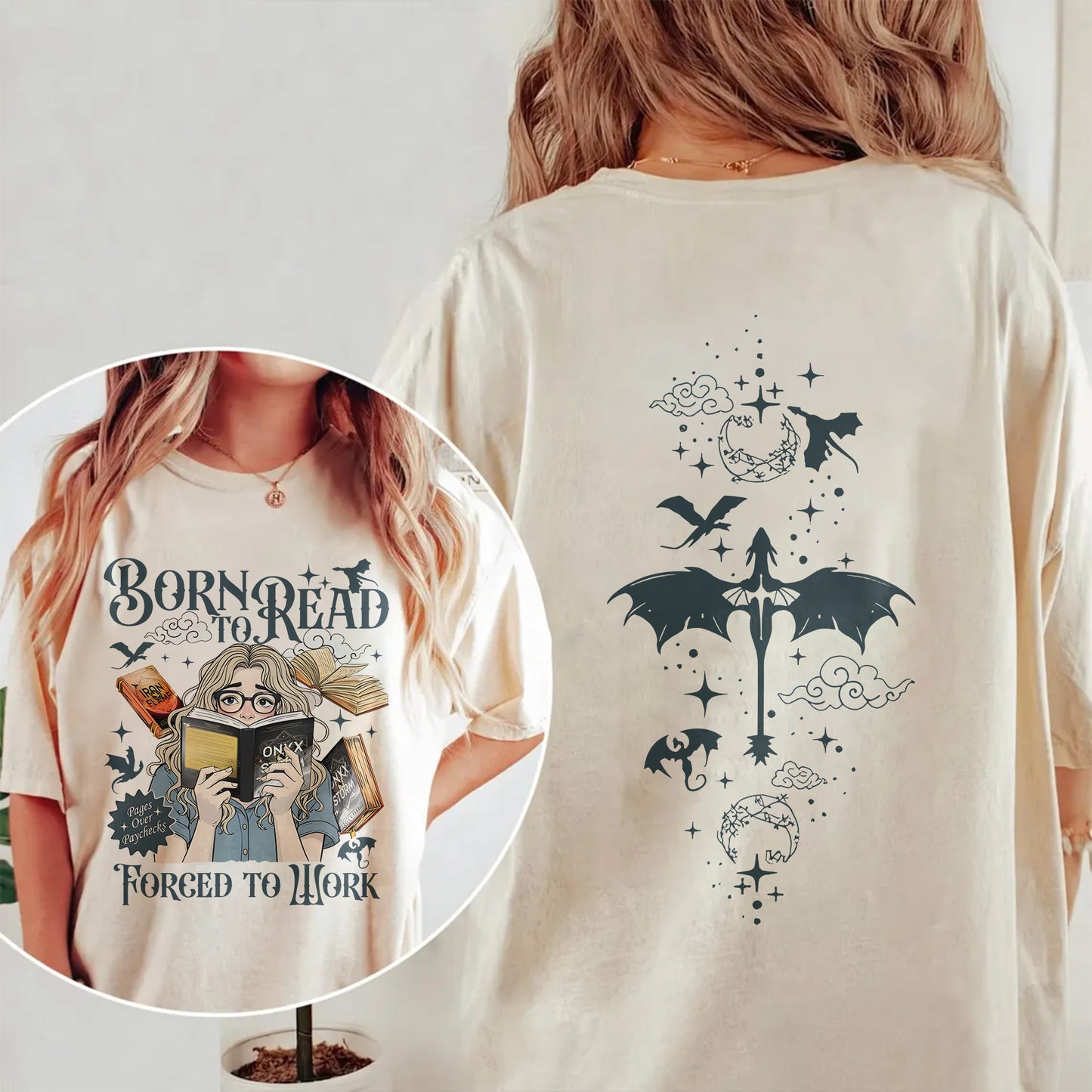 Onyx Storm Comfort Colors Graphic Tee – Born to Read Edition