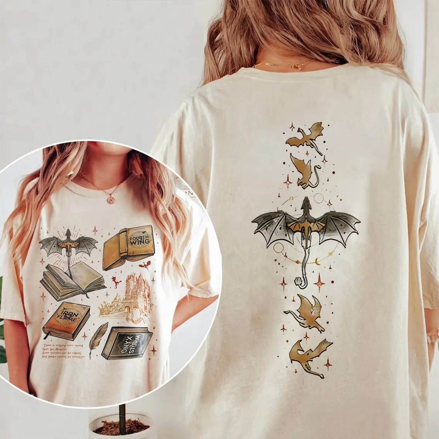Fourth Wing Comfort Colors Graphic Tee – Bookish Dragon Fantasy