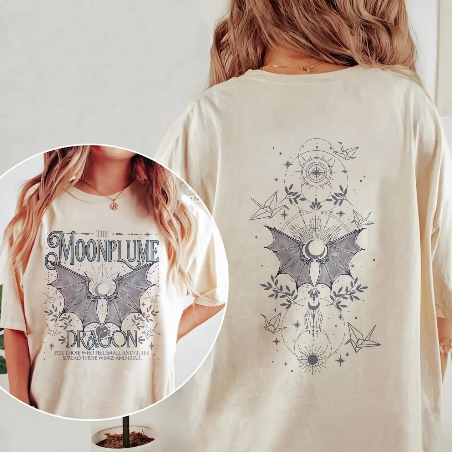 Moonplume Dragon Comfort Colors Tee – Soft Fantasy Aesthetic