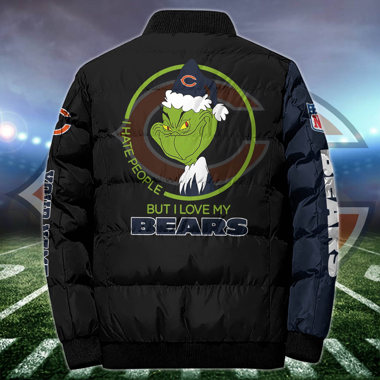 Chicago Bears Puffer Jacket Custom Your Name, Sport Jacket EHIVM-53002
