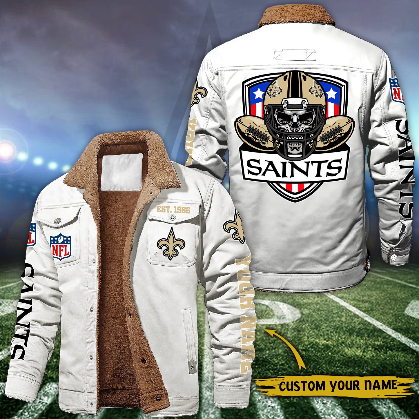 New Orleans Saints Fleece Lined Cargo Jacket Custom Your Name 2026 Version EHIVM-54163