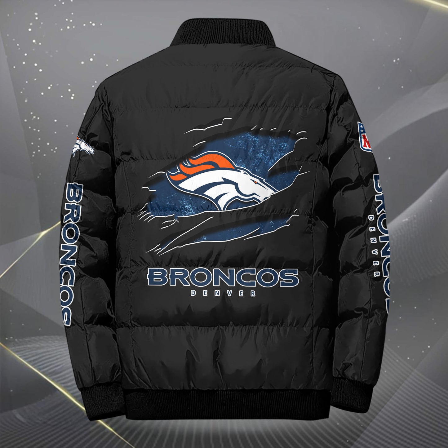 Denver Broncos Puffer Jacket Custom Your Name, Sport Jacket, FootBall Fan Gifts EHIVM-62479
