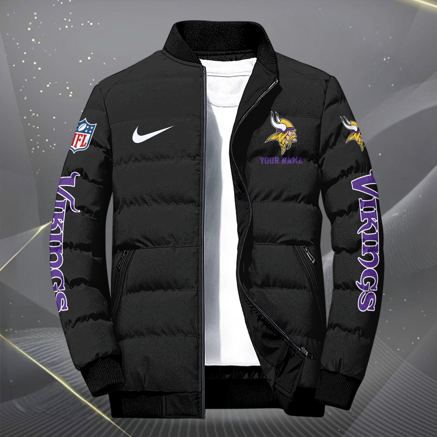 Minnesota Vikings Puffer Jacket Custom Your Name, Sport Jacket, FootBall Fan Gifts EHIVM-62479