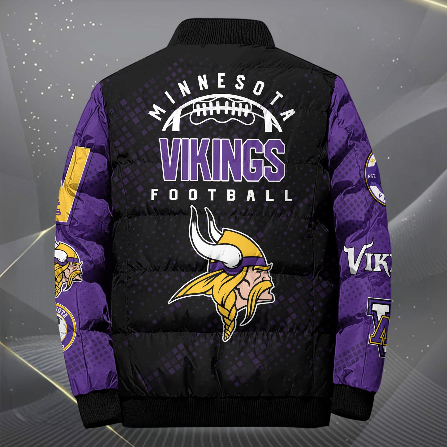 Minnesota Vikings Puffer Jacket Custom Your Name, Sport Jacket, FootBall Fan Gifts EHIVM-62495