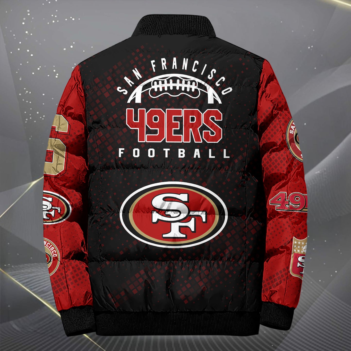 San Francisco 49ers Puffer Jacket Custom Your Name, Sport Jacket, FootBall Fan Gifts EHIVM-62495