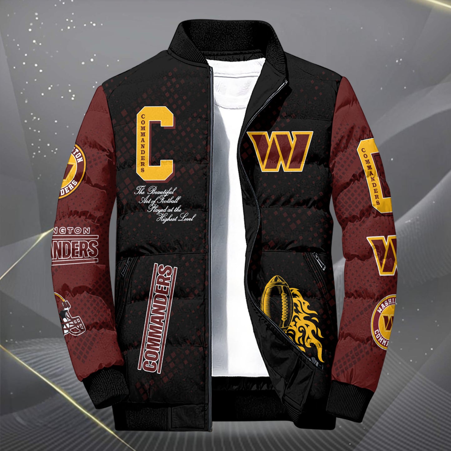 Washington Commanders Puffer Jacket Custom Your Name, Sport Jacket, FootBall Fan Gifts EHIVM-62495