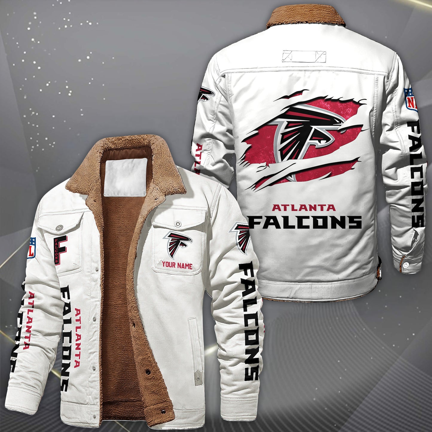 Atlanta Falcons Fleece Lined Cargo Jacket Custom Your Name 2026 Version, Sport Fleece Jacket EHIVM-62643