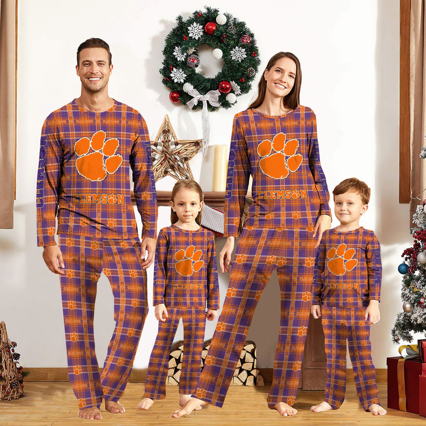 Clemson TigersPajamas Set Custom Your Name 2026 Versions, Christmas Gift EHIVM-62690