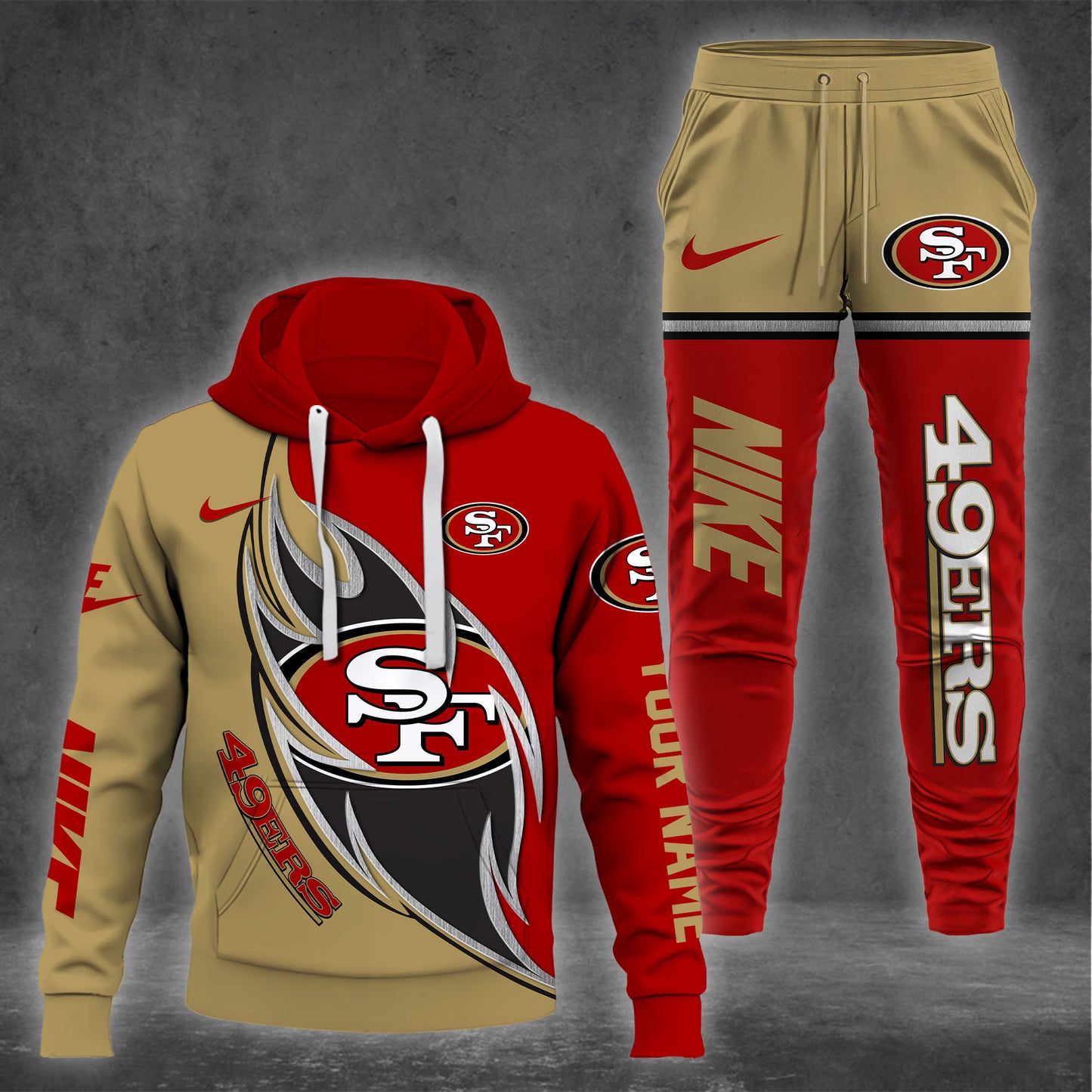 San Francisco 49ers Combo Hoodie And Sweatpants Custom Name, Gift For Sport EHIVM-62743