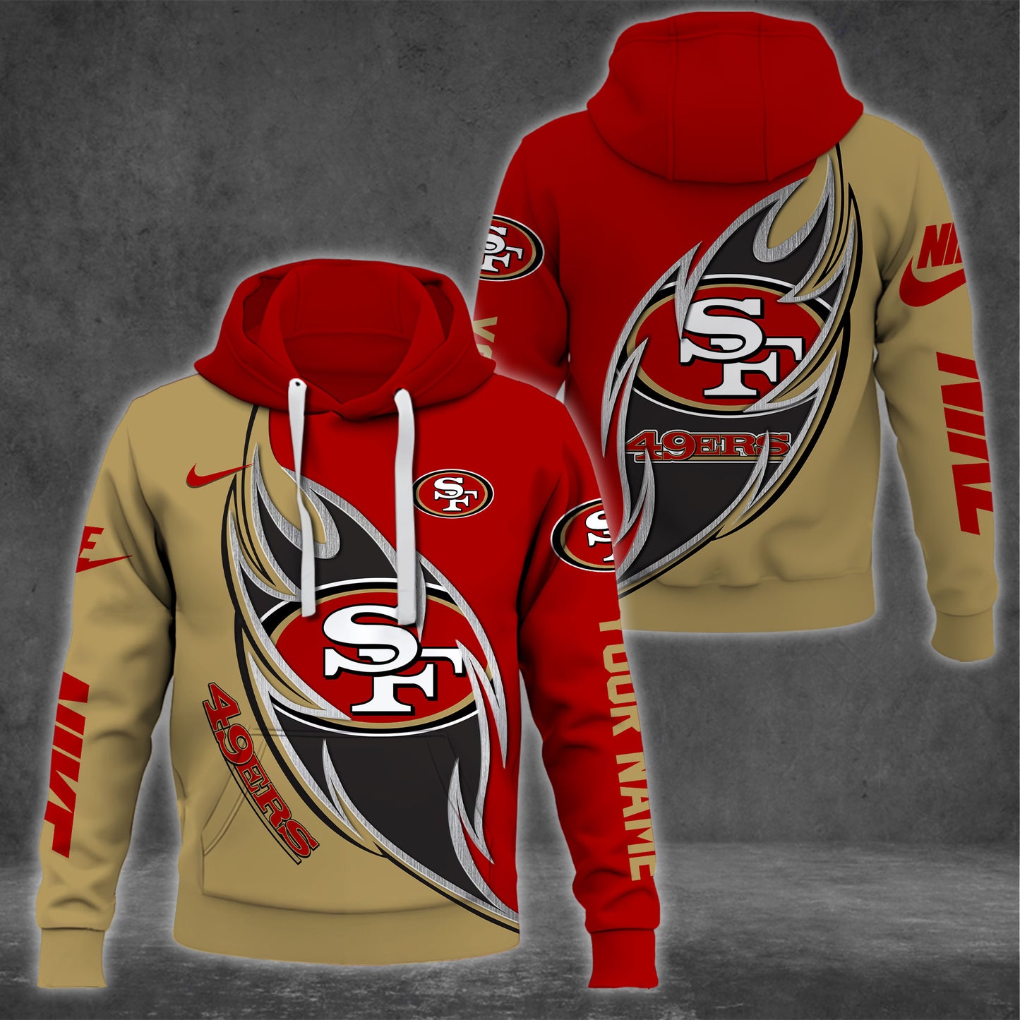 San Francisco 49ers Combo Hoodie And Sweatpants Custom Name, Gift For Sport EHIVM-62743