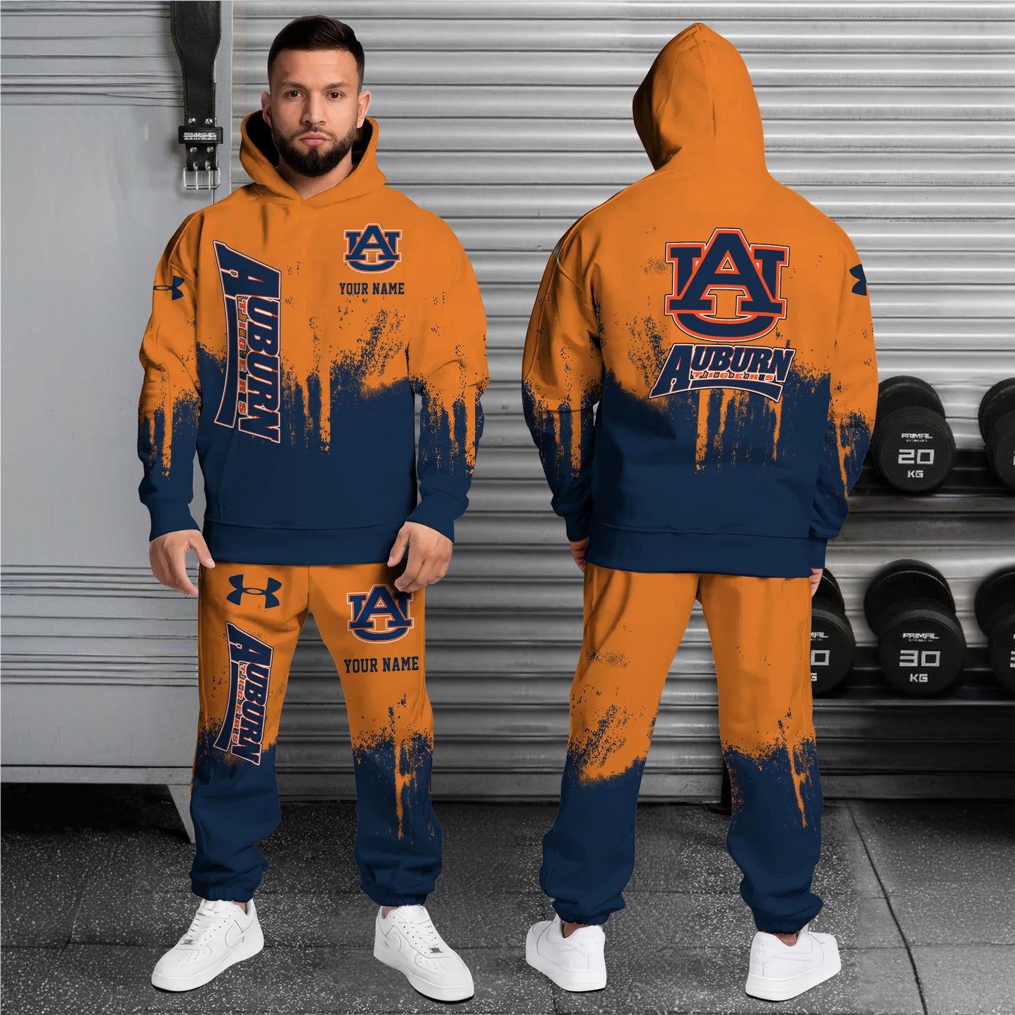 Auburn Tigers Combo Hoodie And Sweatpants Custom Name, Gift For Sport EHIVM-62882