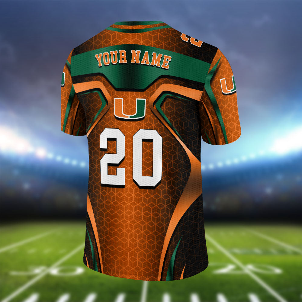 Miami Hurricanes Vneck Football Jersey Personalized Your Name And Number, Football Jersey For Football Lovers ETHY-0102275