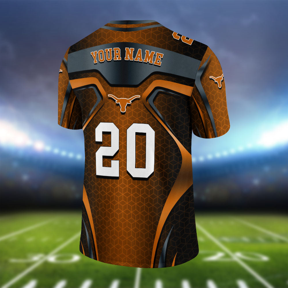 Texas Longhorns Vneck Football Jersey Personalized Your Name And Number, Football Jersey For Football Lovers ETHY-0102275