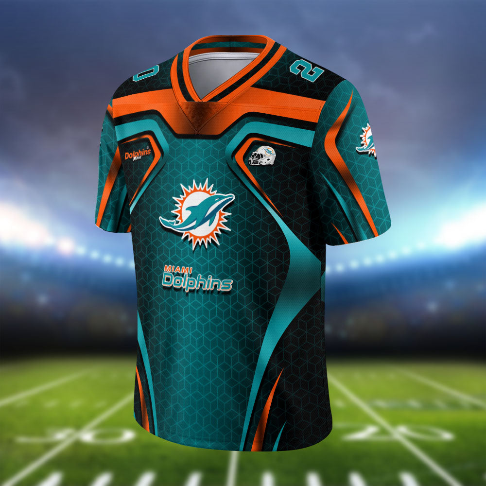 Miami Dolphins Vneck Football Jersey Personalized Your Name And Number, Football Jersey For Football Lovers ETHY-0102275