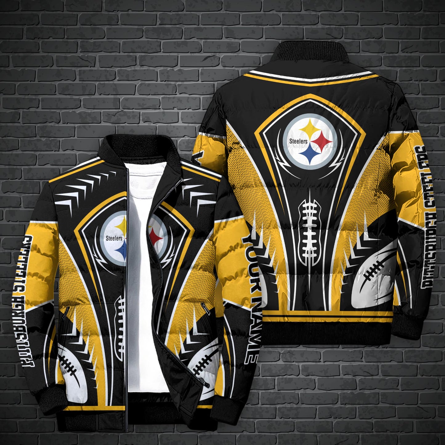Pittsburgh Steelers Puffer Jacket Personalized Your Name, Sport Gift For Fans ETHY-46571